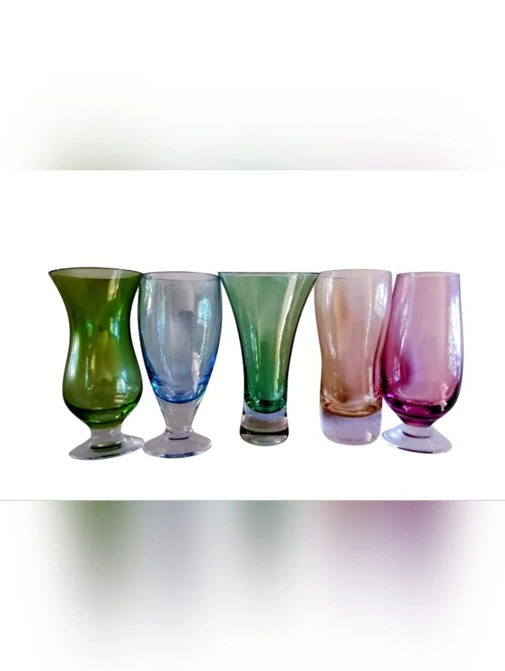 Set Of 5 Shot Glasses - Green/Blue/Pink/Amber 4